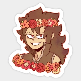 Gajeel Flower Crown sticker Sticker